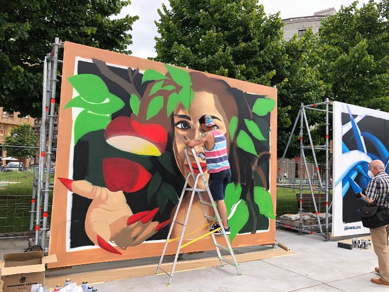 El arte callejero de la Liga Nacional de Graffiti detiene su segunda jornada en el Festival Sinter de Avilés